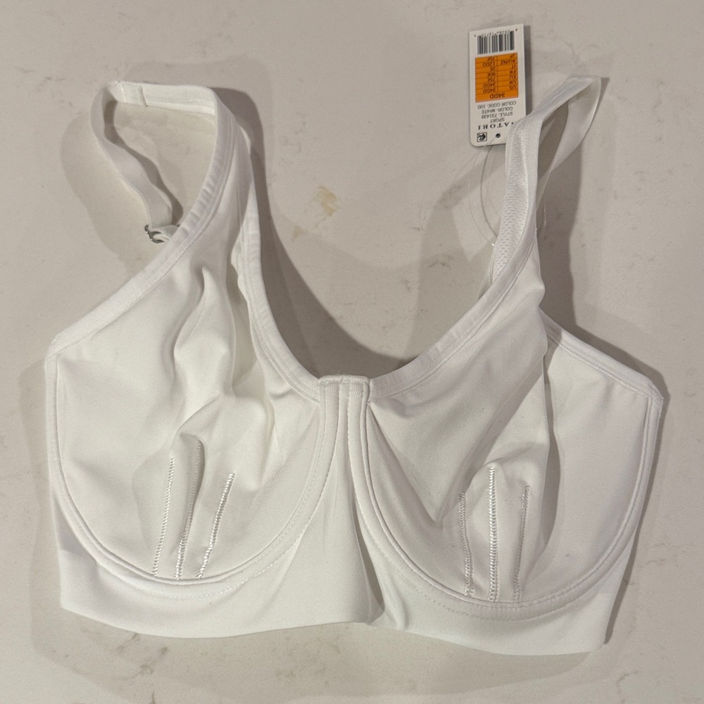 NWT Natori Classic White Sports Bra 34DD